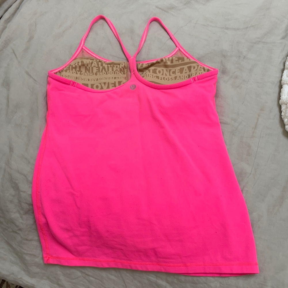 Lululemon coral skinny strap racer back yoga top size 8